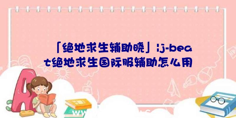 「绝地求生辅助晓」|j-beat绝地求生国际服辅助怎么用